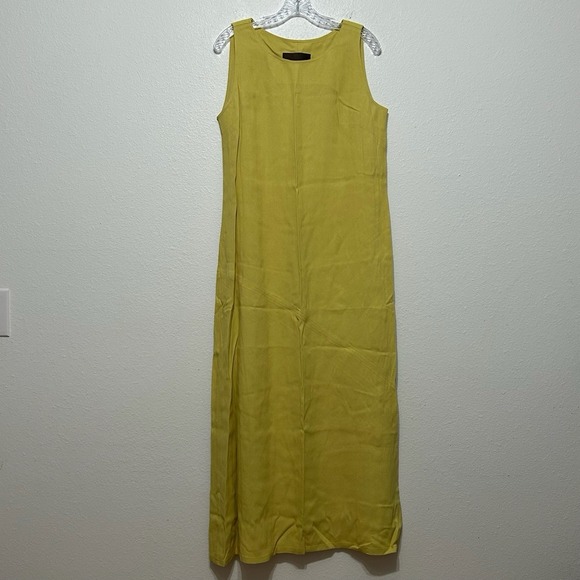 Double D Ranch Dresses & Skirts - Double D Ranch Yellow Linen Blend Sleeveless Tank Maxi Dress Womens Size M -Slit